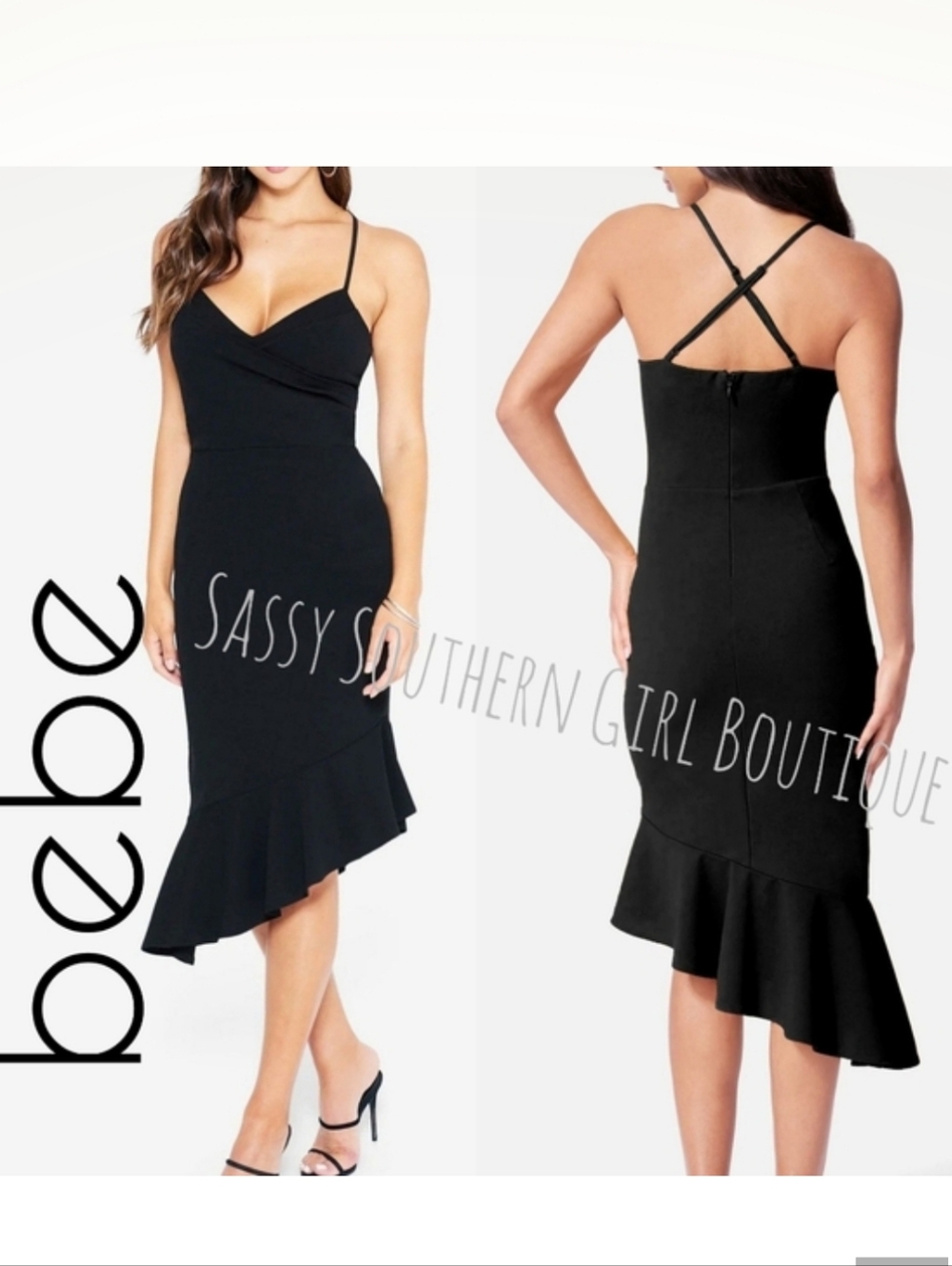 🆕⭐ Bebe Black Midi Dress